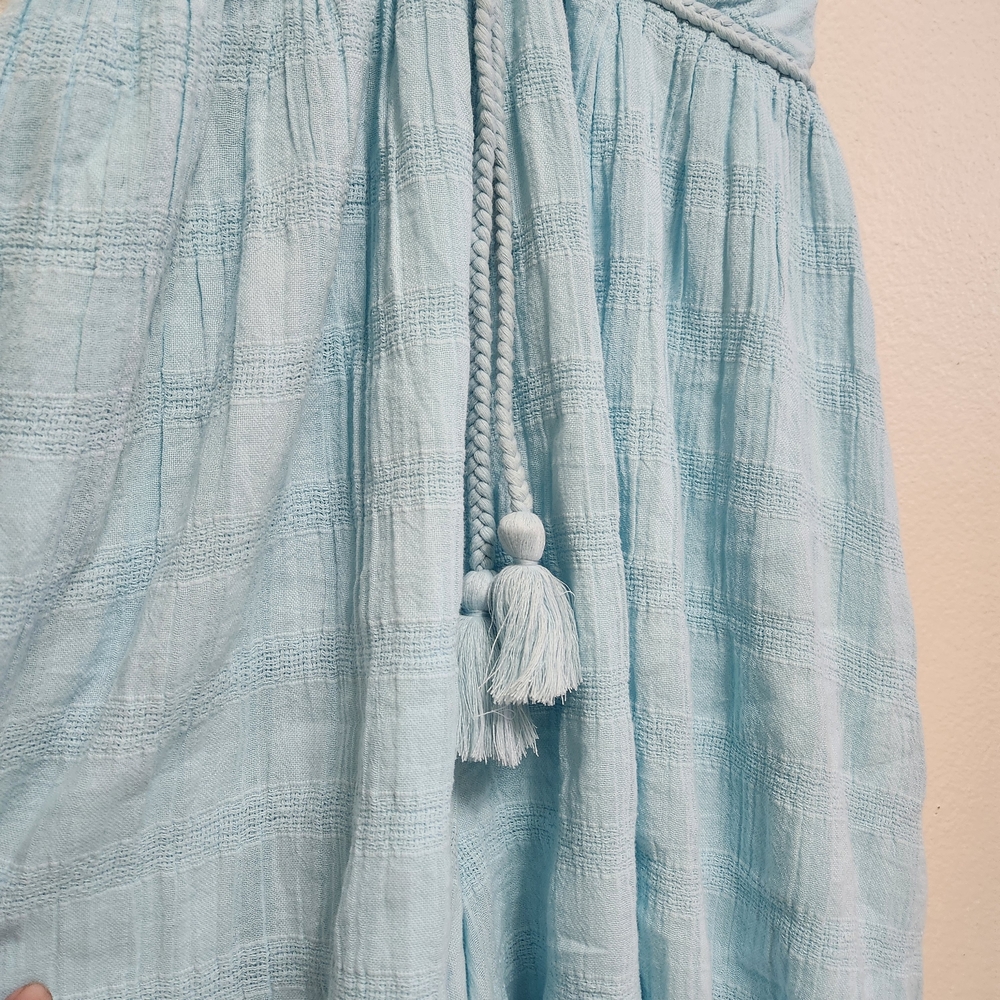 American Eagle Babydoll Romper Shorts Dress Womens Small Sky Blue Halter Beach - Picture 5 of 16